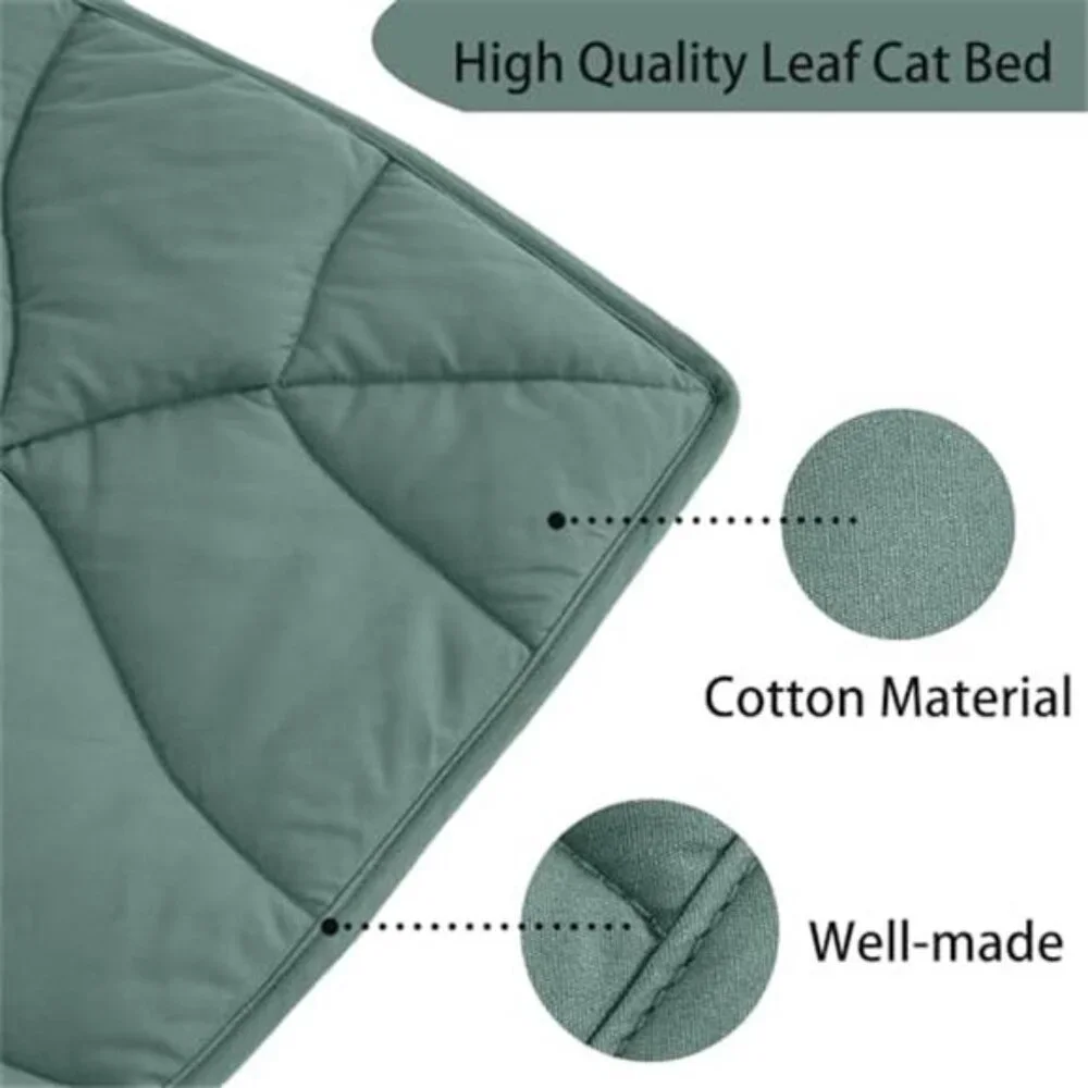 Leaf Shaped Cat Bed Pad 30x20 Cotton Warm Pet Mat Indoor Feral Cats